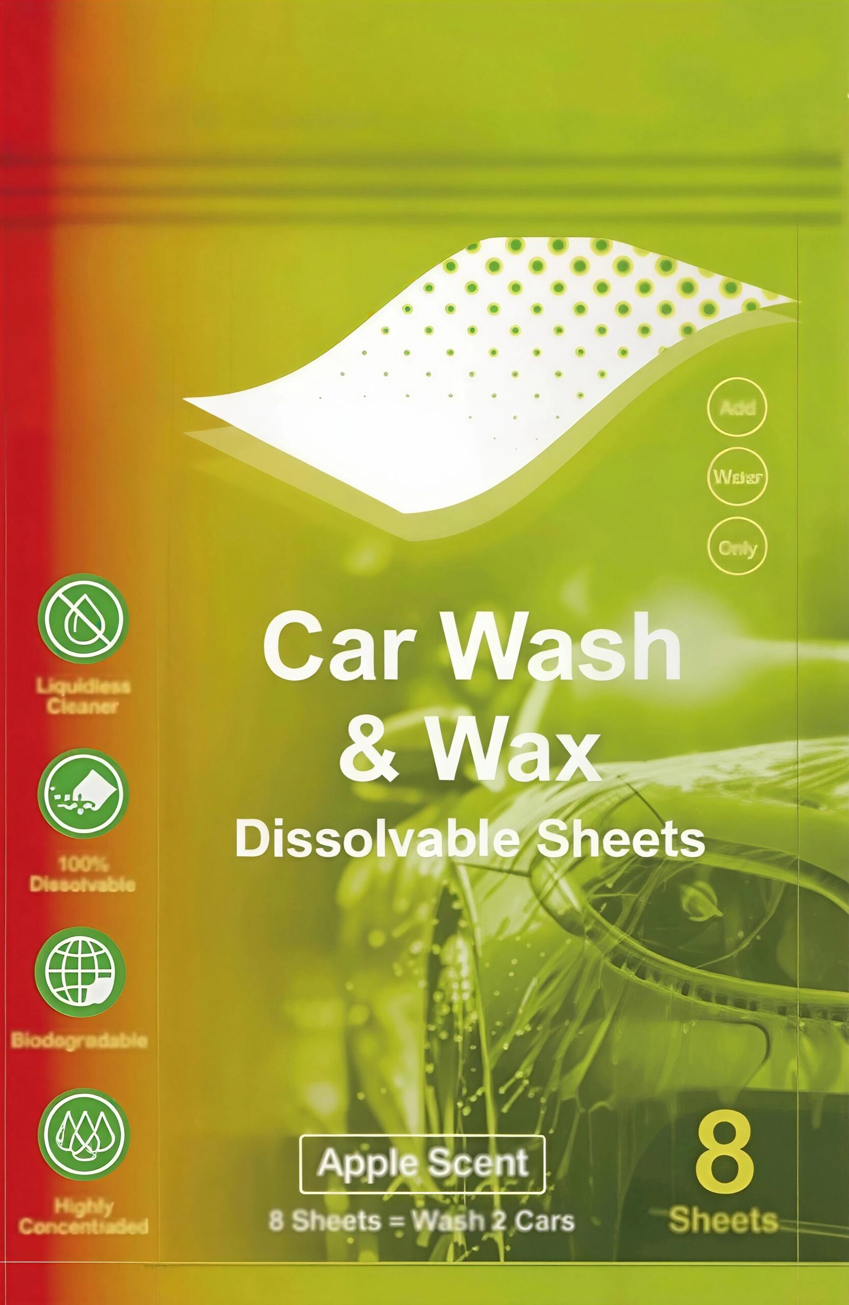 car wash & wax dissolvable sheets