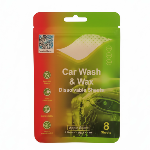 car wash & wax dissolvable sheets eco friendly water activated car cleaner
