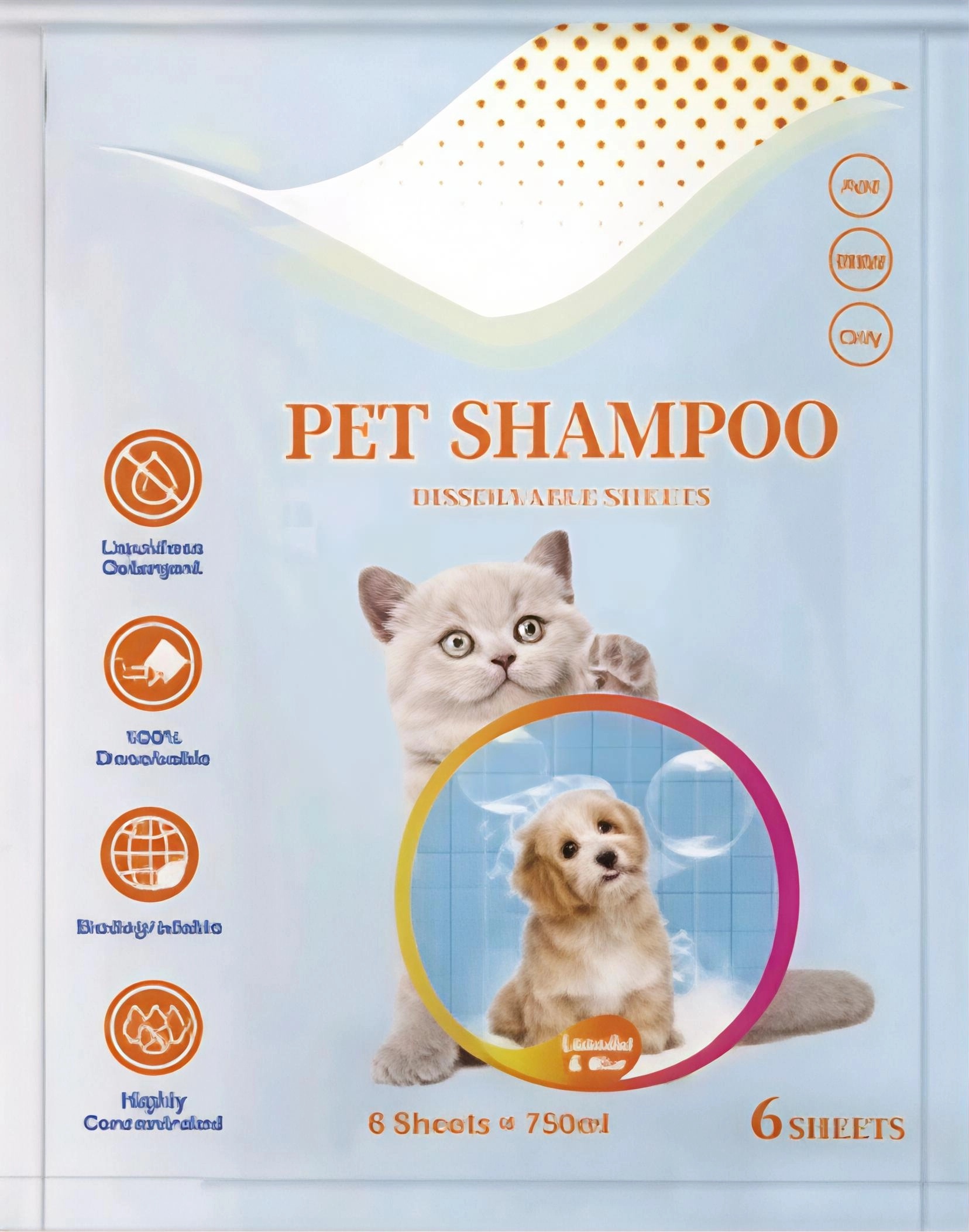 pet shampoo dissolvable sheets